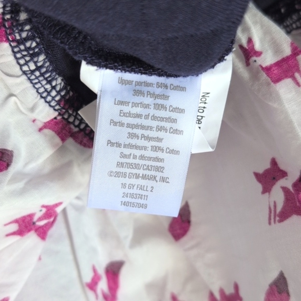 gymboree fox navy blue quilted peplum long sleeve top 5T toddler girls - Picture 4 of 7